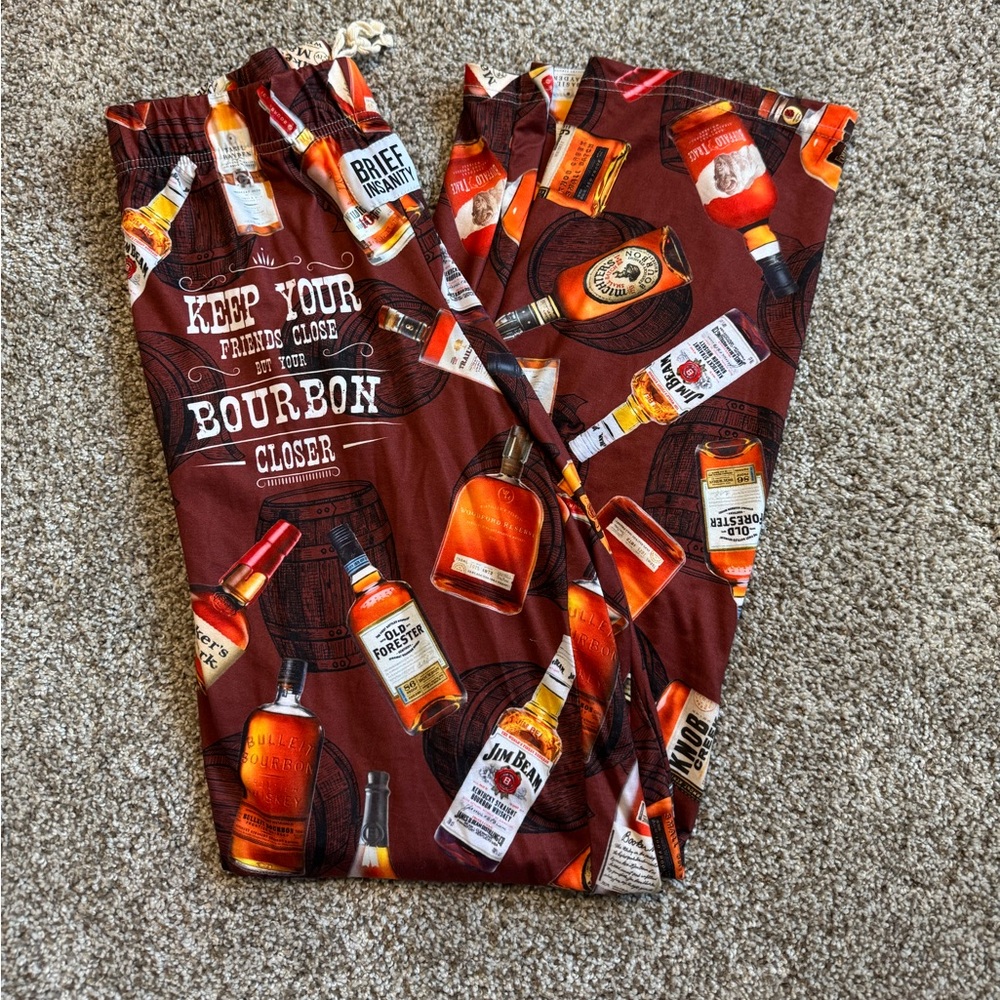 NWOT Brief Insanity Men's Bourbon Print Lounge Pants